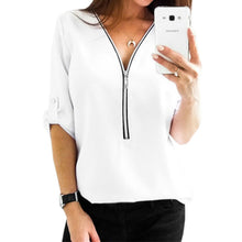 Women Deep V-neck Shirts (Plus Size)