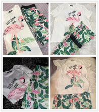 Women Flamingo And Jungle Leaf Print Pajama Set