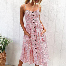 Women Print Floral Dot Long Cami Dress
