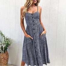Women Print Floral Dot Long Cami Dress