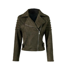 Women Casual Suede Leather Jacket