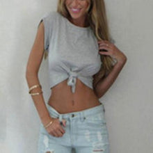 Women Knotted Tie Casual Crop Top (3 Color)