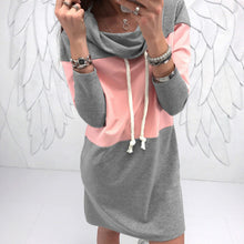 Women Turtleneck Casual Mini Hoodie Dress