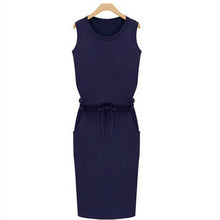 Women Casual Dress Sleeveless with Pockets