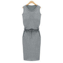 Women Casual Dress Sleeveless with Pockets