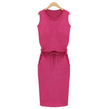 Women Casual Dress Sleeveless with Pockets
