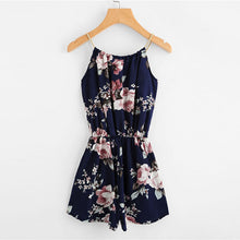 Women Floral Print Self Tie Cami Romper