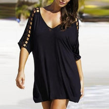 Women Mini Dress V-neck Big Size Casual