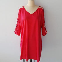 Women Mini Dress V-neck Big Size Casual