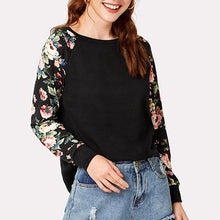 Women Floral Raglan Sleeve T shirt